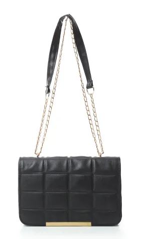 O181971 Blocks Cross-Body Bag With Chain Handle - Black