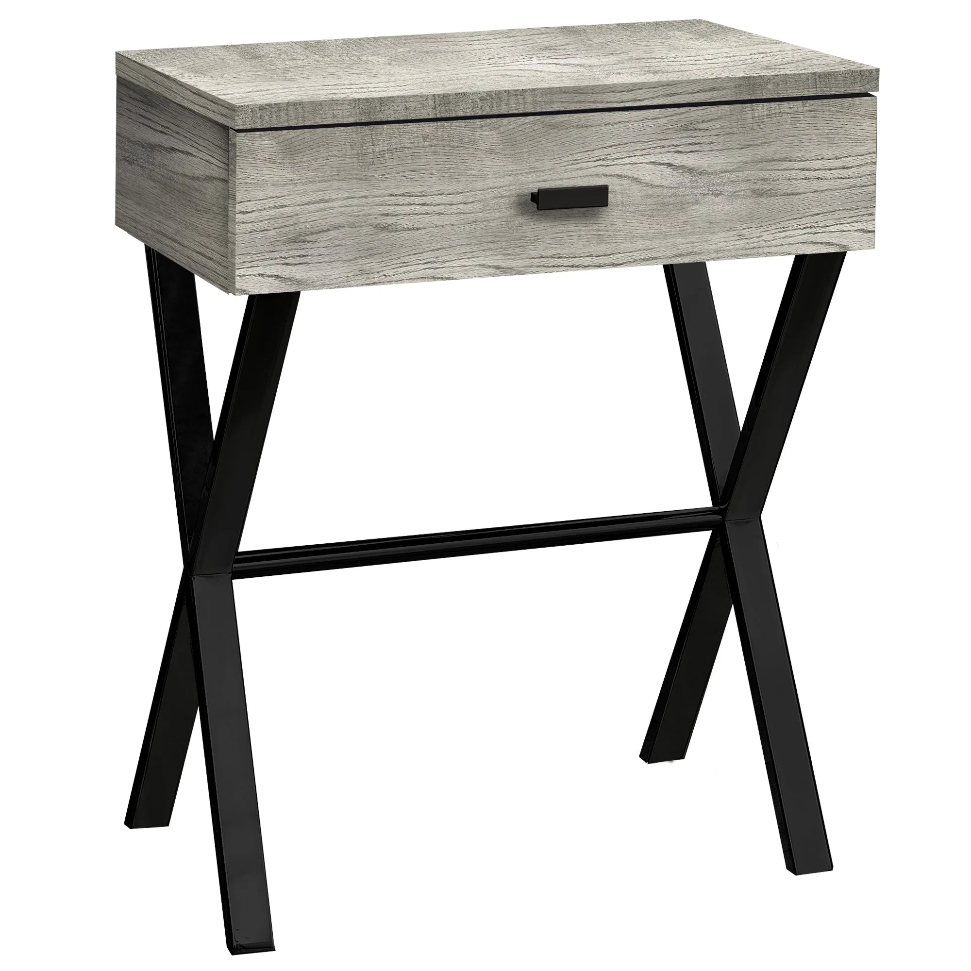 22" Black And Gray End Table With Drawer By Homeroots