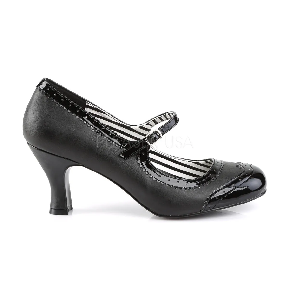 3 Inch Heel JENNA-06 Black Pu