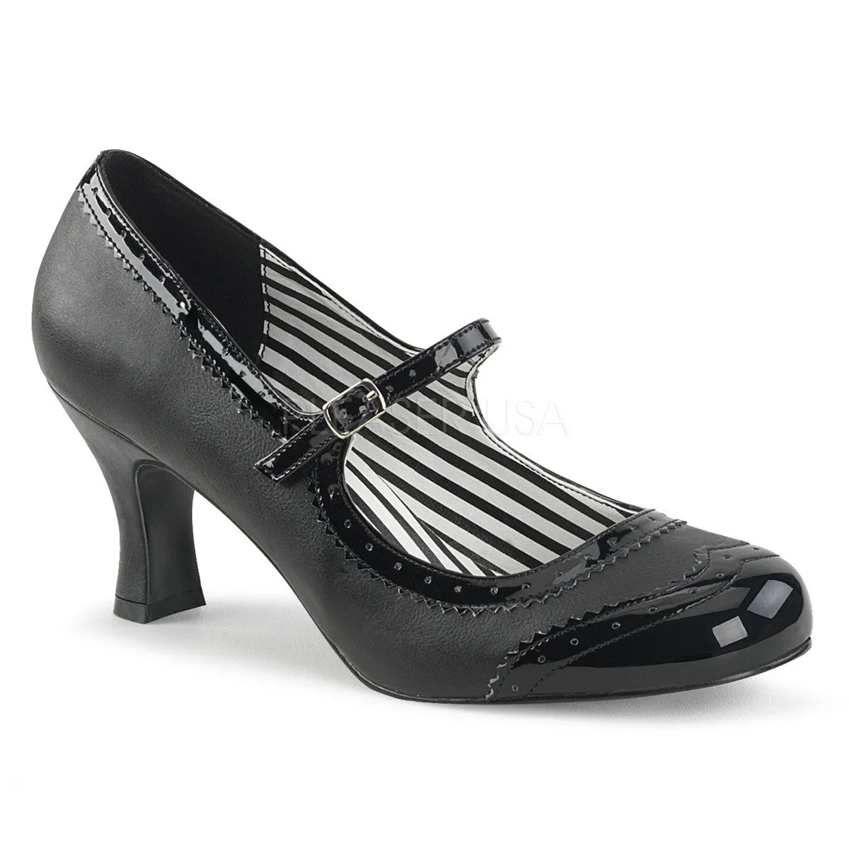 3 Inch Heel JENNA-06 Black Pu