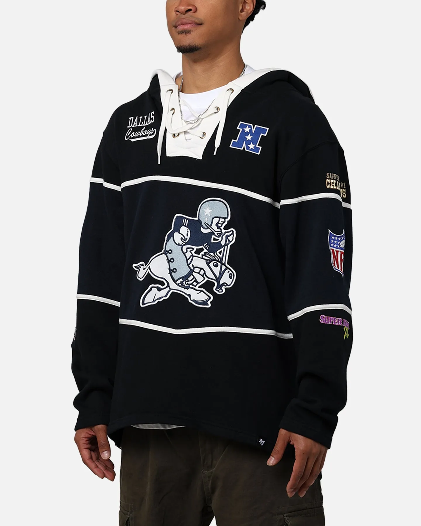 47 Brand Dallas Cowboys Super Bowl Gridiron Hoodie Jet Black