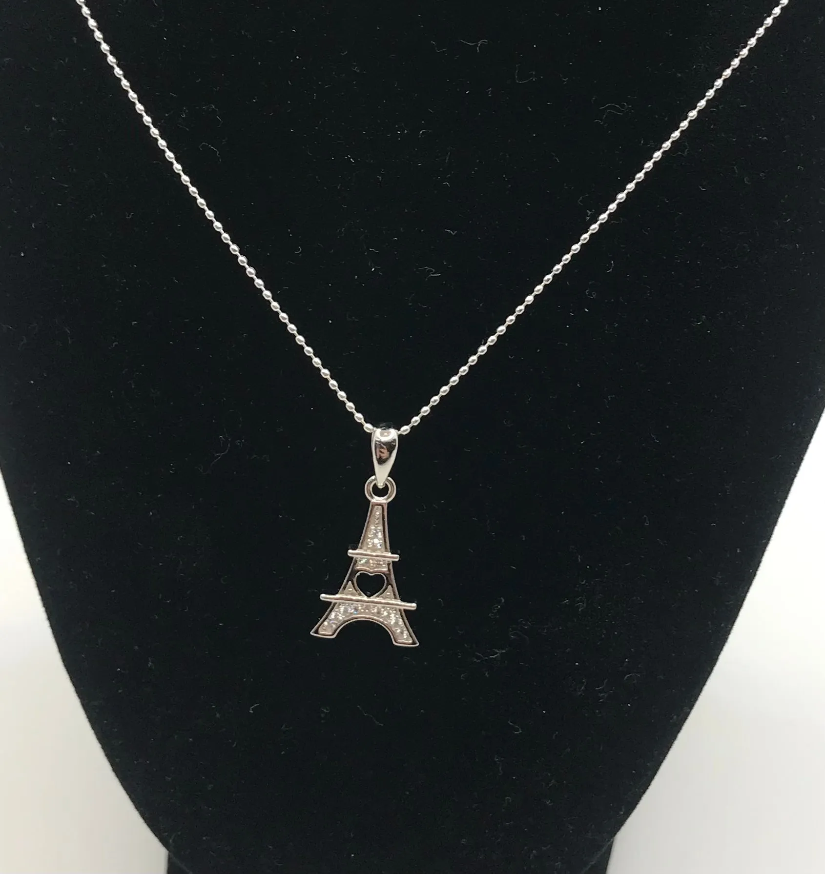 925 Sterling Silver Eiffel Tower Necklace