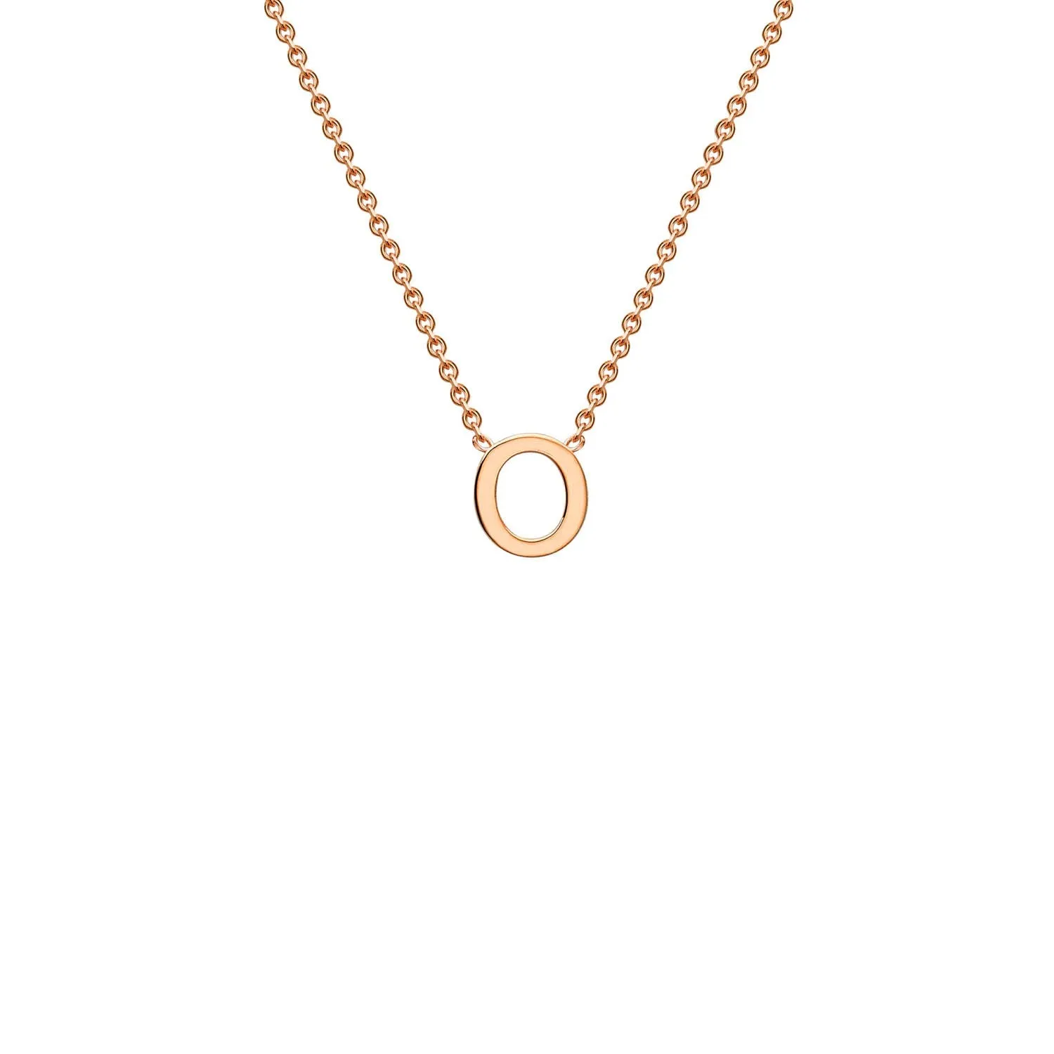 9K Rose Gold 'O' Initial Adjustable Letter Necklace 38/43cm