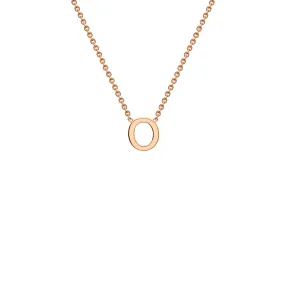 9K Rose Gold 'O' Initial Adjustable Letter Necklace 38/43cm