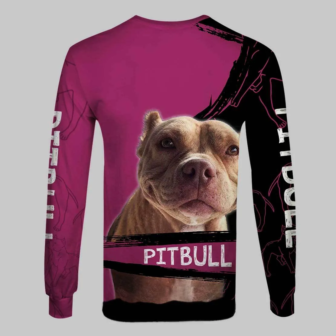 A Girl and Her Pitbull Dog 3D All Over Printed Zipper Unisex Hoodie Sweatshirt