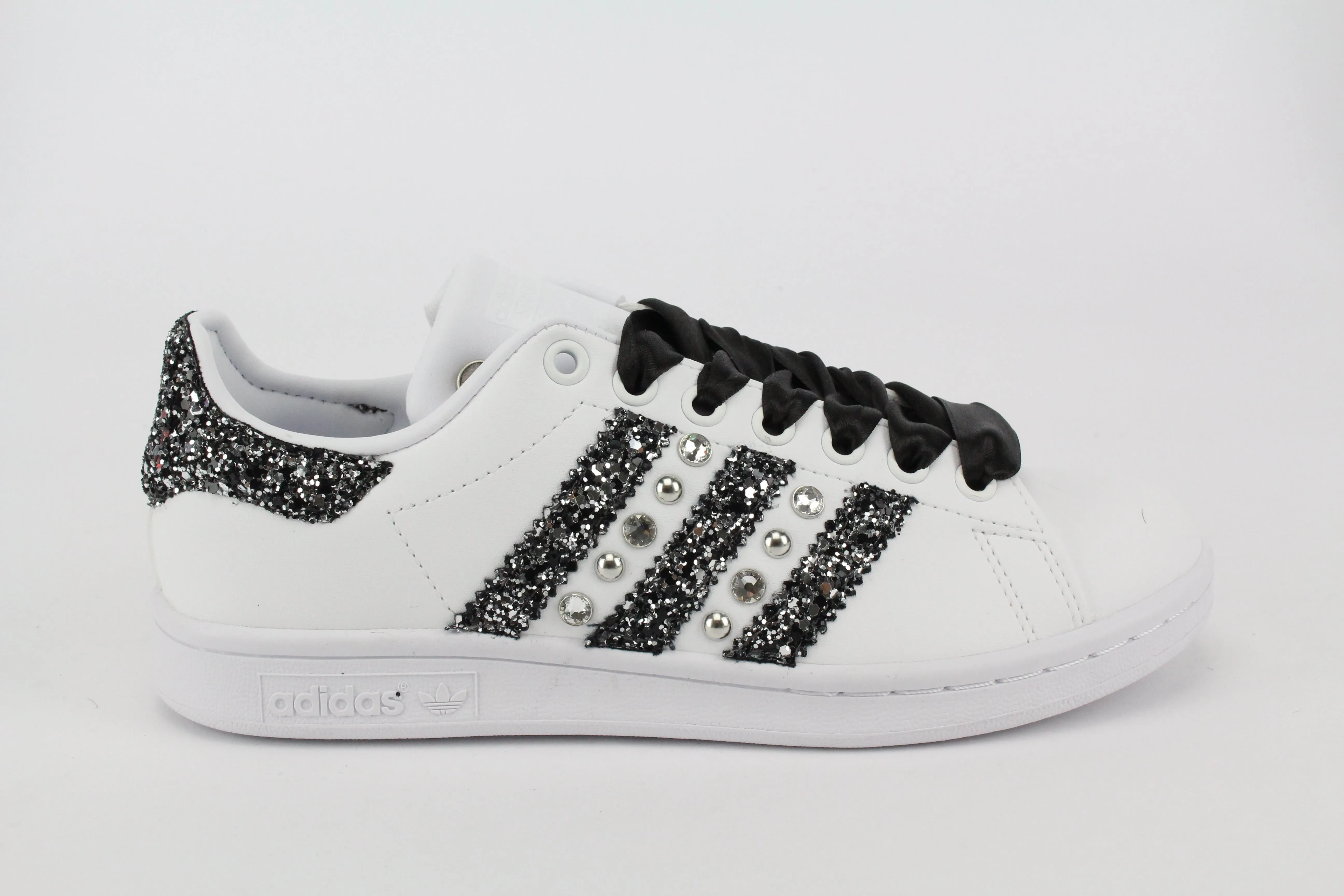 Adidas Superstar Glitter Strass & Borchie Argento