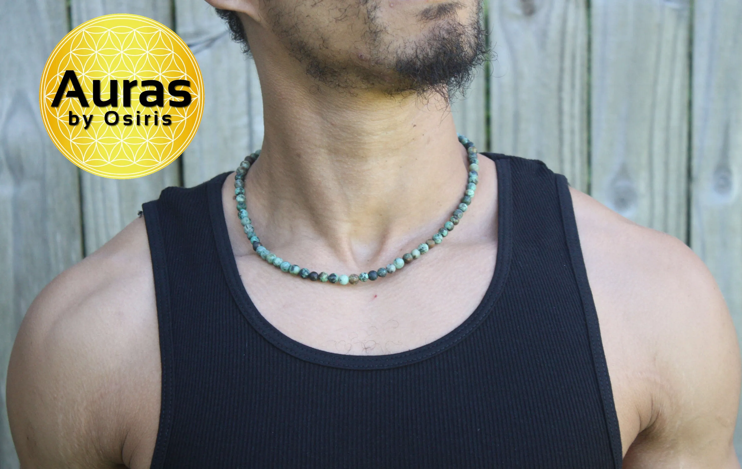 African Turquoise Necklace - Turquoise Jewelry for Men/Women - Promotes Positivity - Overcome Destructive Habits - Increase Confidence