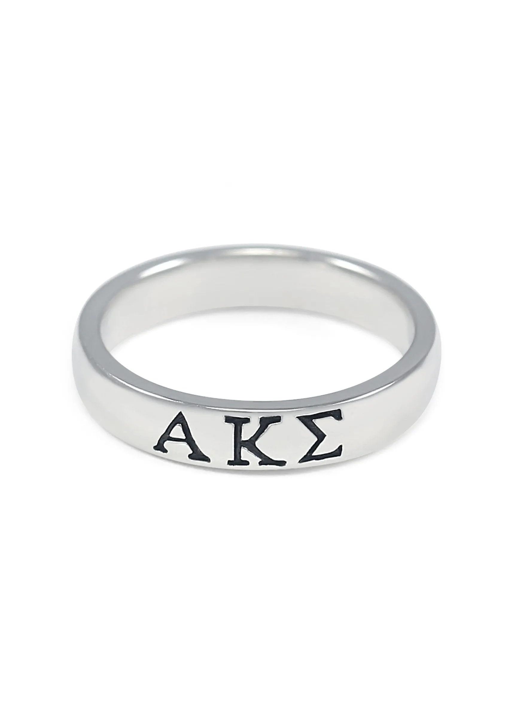 Alpha Kappa Sigma Sterling Silver Skinny Band Ring