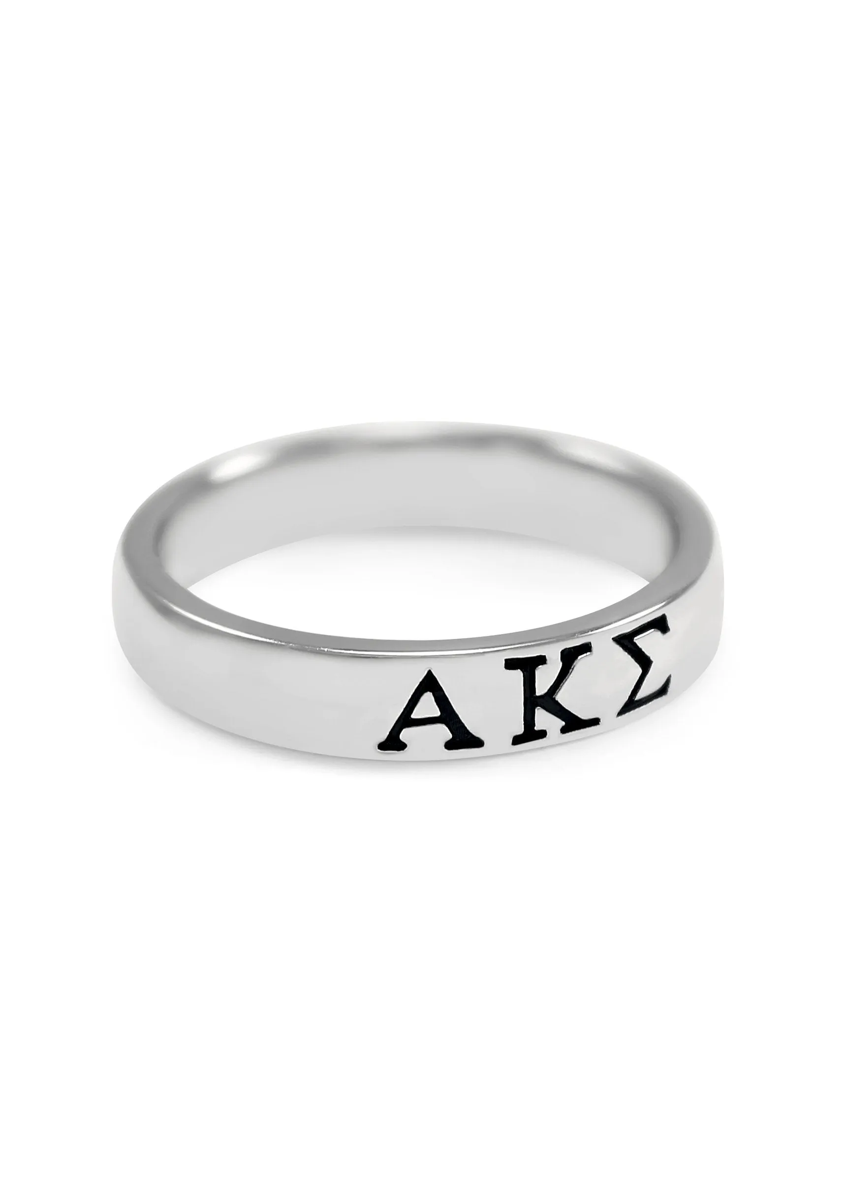 Alpha Kappa Sigma Sterling Silver Skinny Band Ring