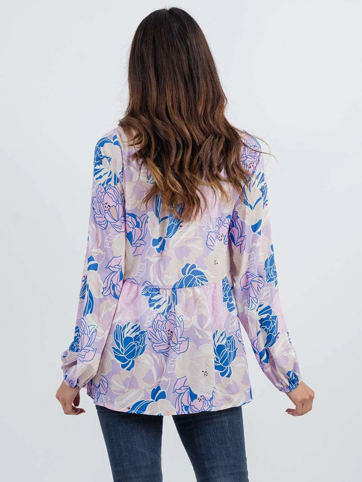 American Bling Women Floral Print Long Sleeves Top