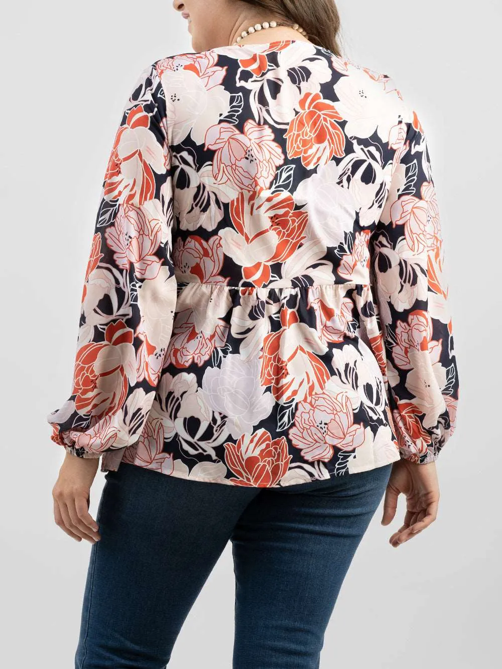 American Bling Women Floral Print Long Sleeves Top