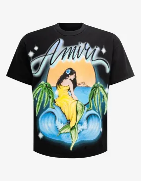 Amiri Black Oversized Amiri Mermaid T-Shirt