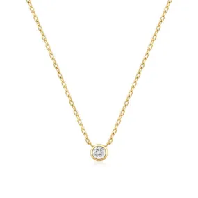 Ania Haie Gold Round Solitaire Cubic Zirconia Necklace