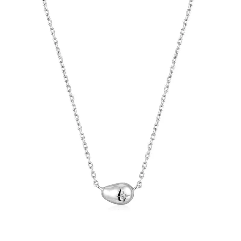 Ania Haie Silver Pebble Sparkle Necklace