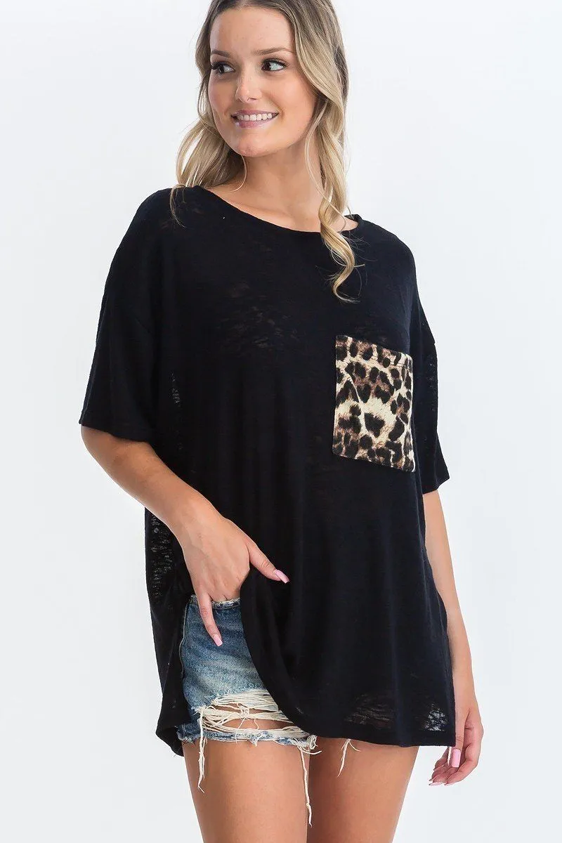 Animal Pocket Short Sleeve Top