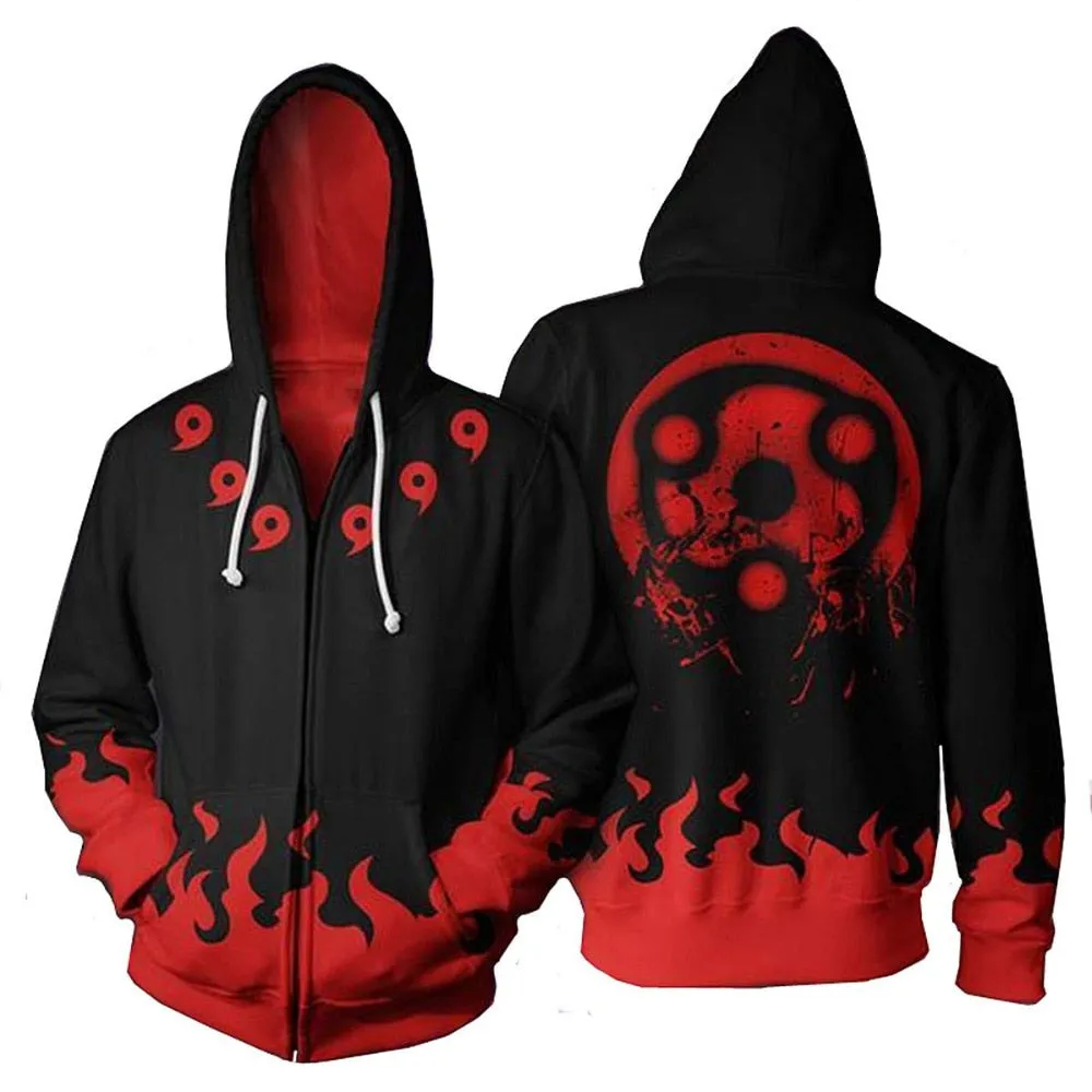 Anime Naruto Kakashi Boruto 3D Hoody Uzumaki Jacket Uchiha Sasuke Akatsuki Tops Hoodies Sweatshirt Thin Zipper Coat Streetwear