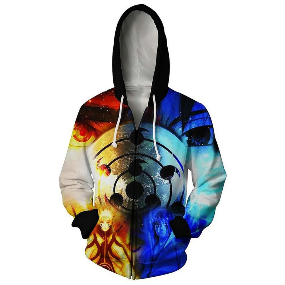 Anime Naruto Kakashi Boruto 3D Hoody Uzumaki Jacket Uchiha Sasuke Akatsuki Tops Hoodies Sweatshirt Thin Zipper Coat Streetwear