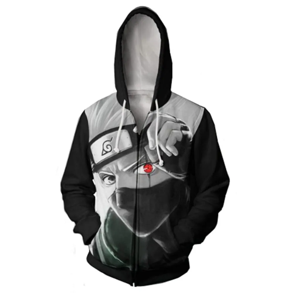 Anime Naruto Kakashi Boruto 3D Hoody Uzumaki Jacket Uchiha Sasuke Akatsuki Tops Hoodies Sweatshirt Thin Zipper Coat Streetwear