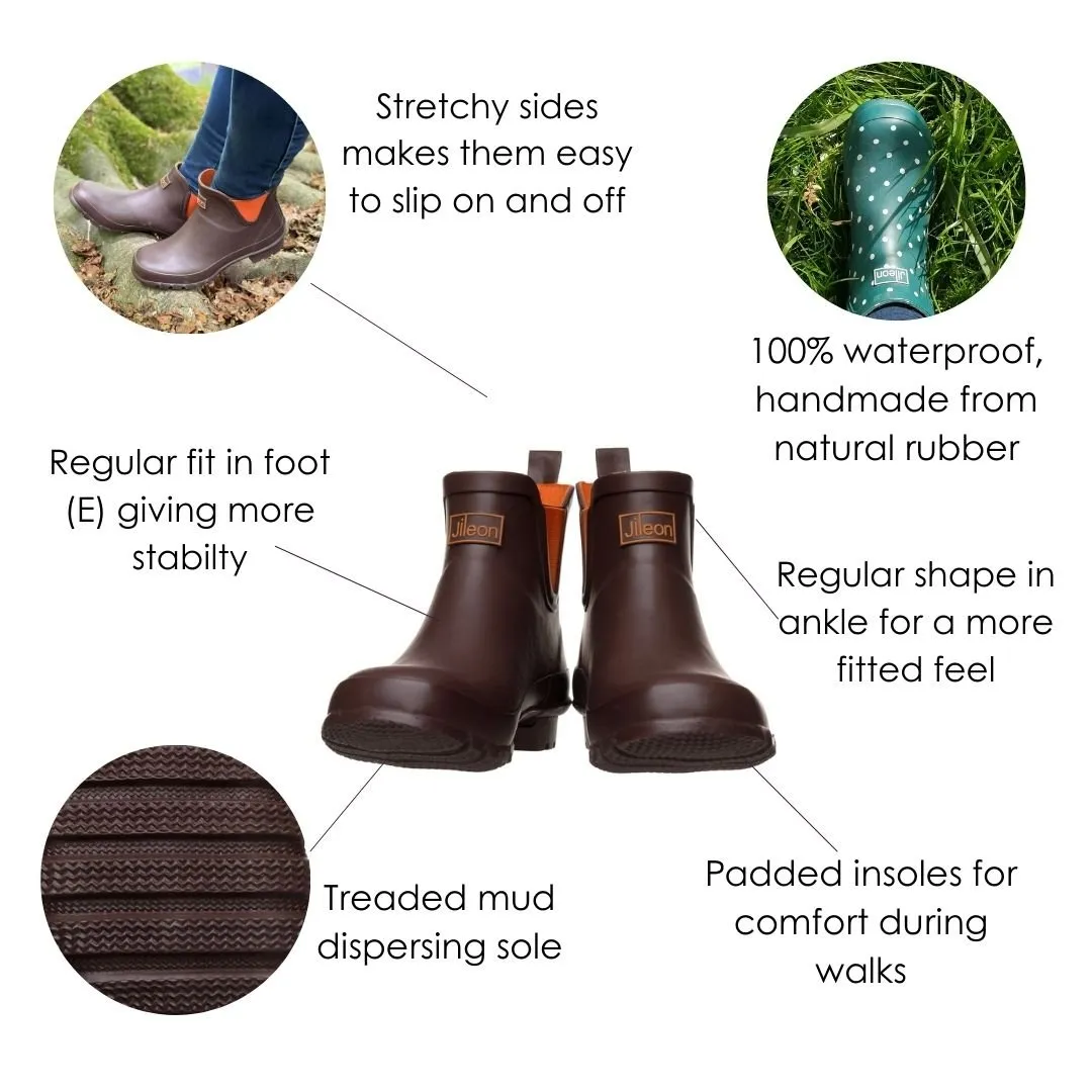 Ankle Wellies -Wide in Foot - Easy to Slip on and Off