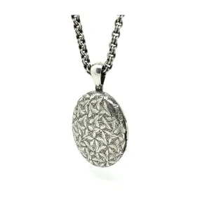 Antique Victorian Silver Ivy Locket Necklace