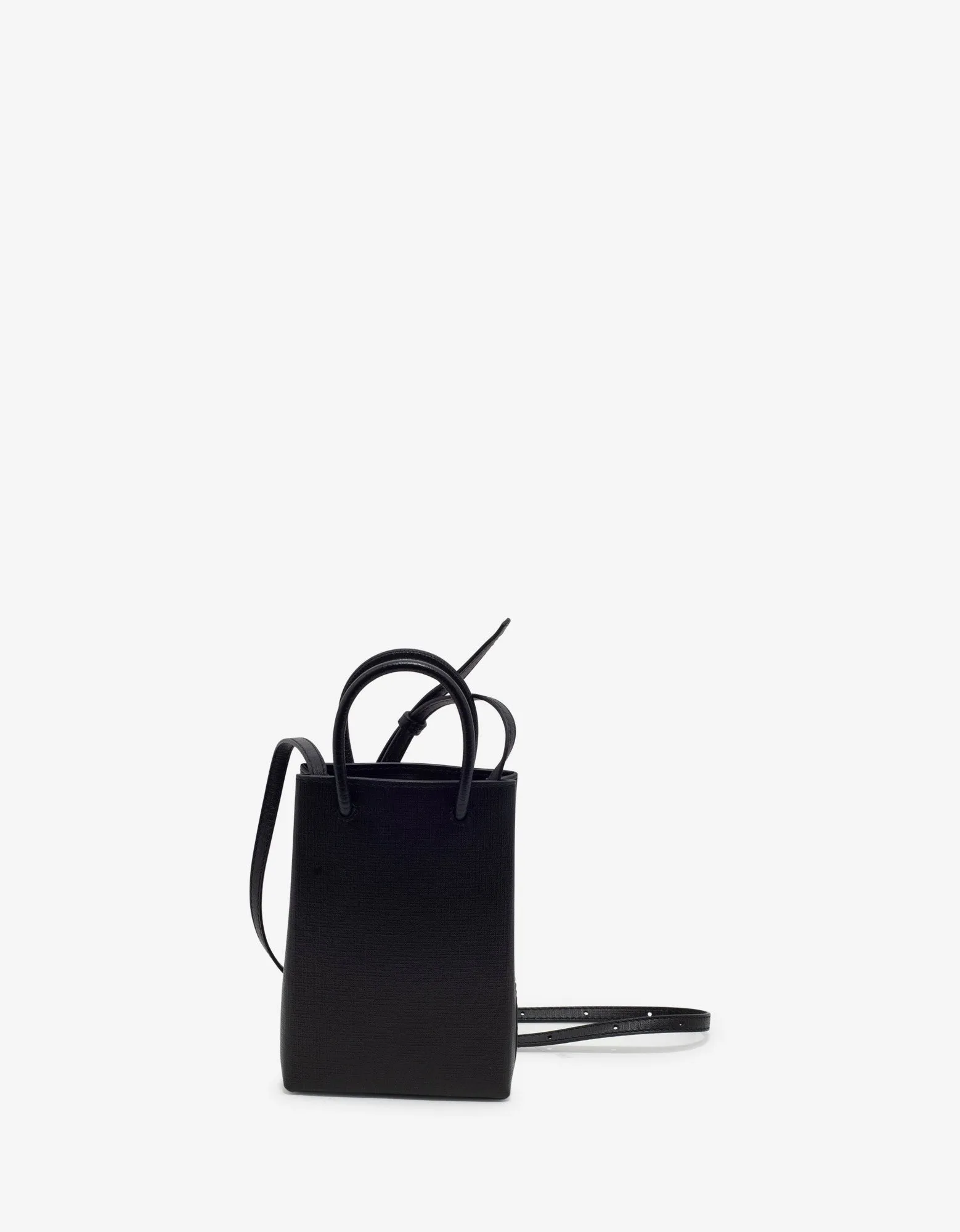 Balenciaga Black Shopping Phone Holder Bag