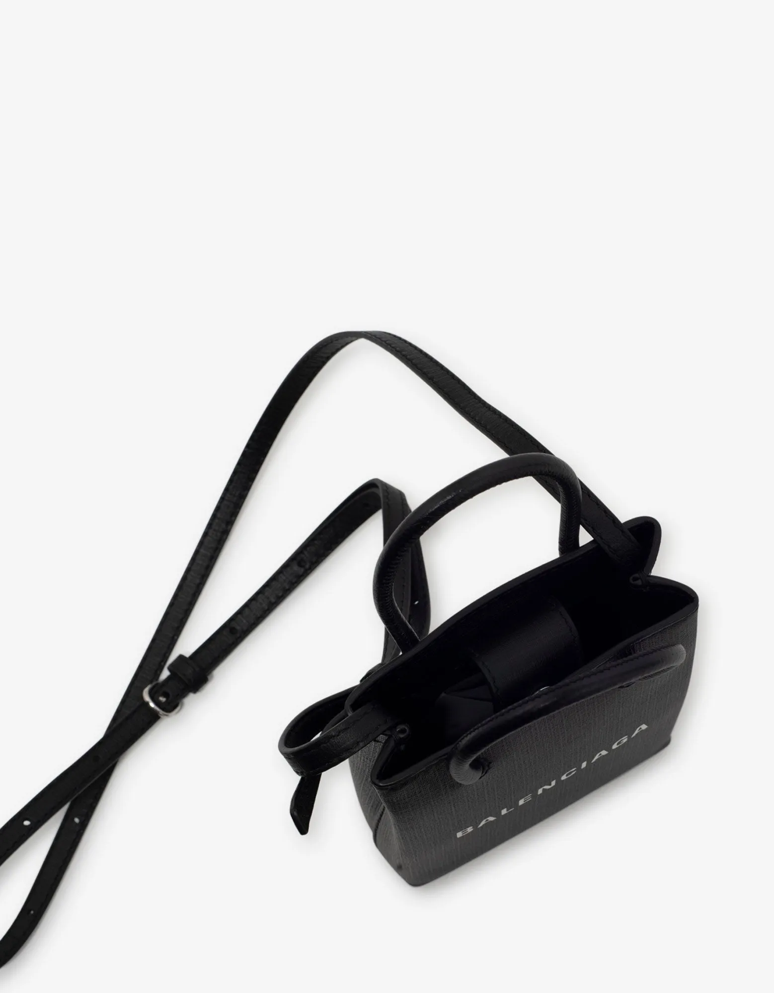 Balenciaga Black Shopping Phone Holder Bag