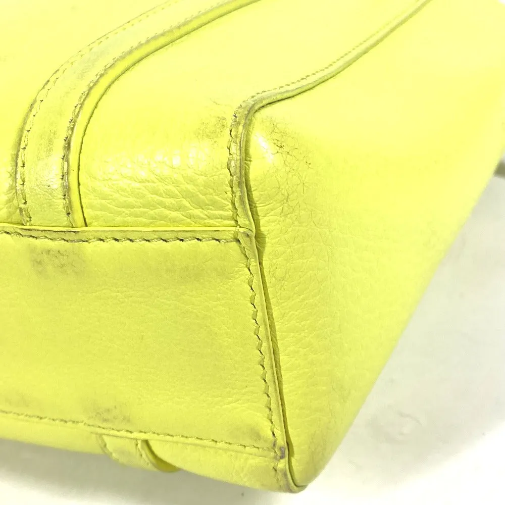 BALENCIAGA Shoulder Bag 551815 leather yellow logo Everyday Tote Bag XXS Women Used Authentic