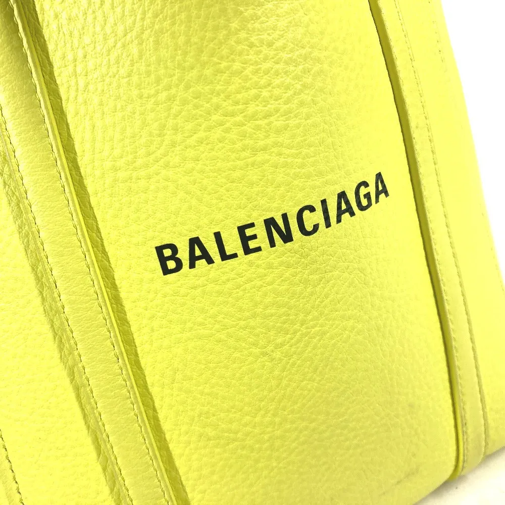 BALENCIAGA Shoulder Bag 551815 leather yellow logo Everyday Tote Bag XXS Women Used Authentic