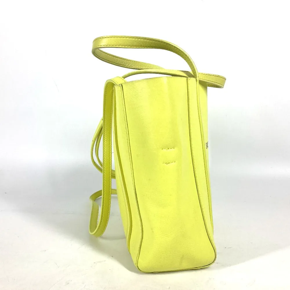 BALENCIAGA Shoulder Bag 551815 leather yellow logo Everyday Tote Bag XXS Women Used Authentic