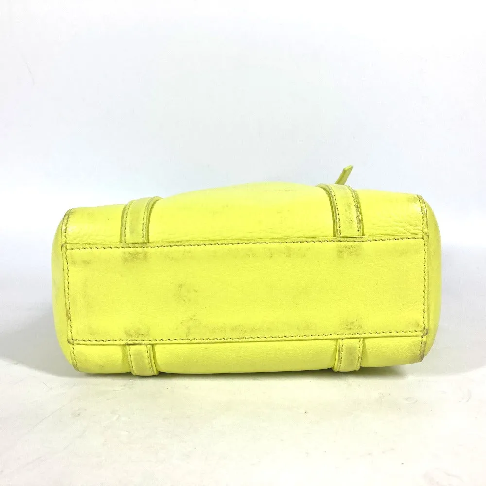 BALENCIAGA Shoulder Bag 551815 leather yellow logo Everyday Tote Bag XXS Women Used Authentic