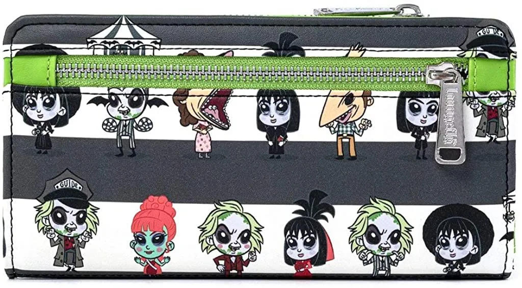 Beetlejuice Chibi Allover Print Zip-Around Wallet