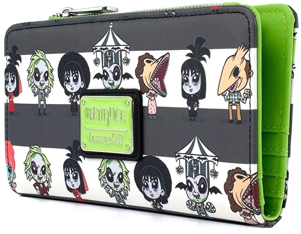 Beetlejuice Chibi Allover Print Zip-Around Wallet