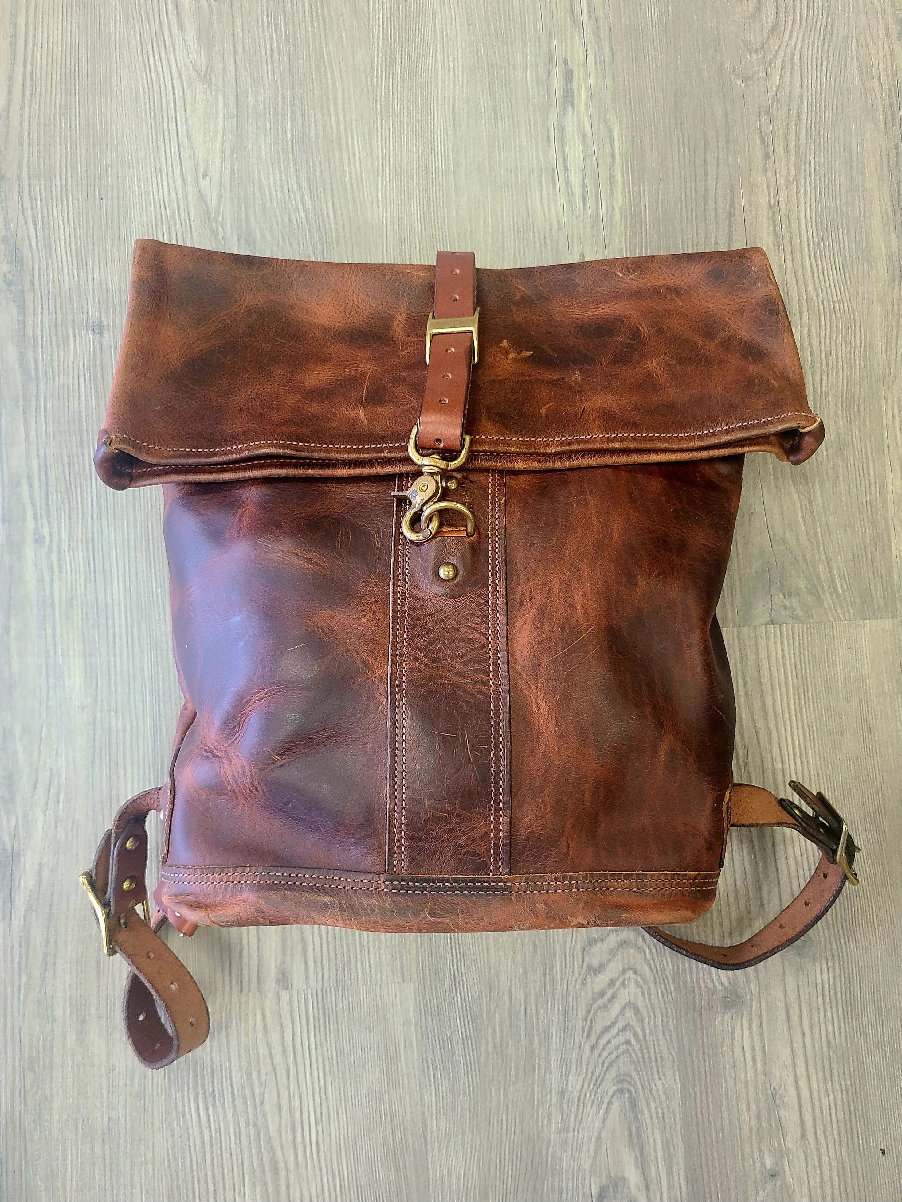 Ben Geisler Leather Cowhide Travel Rucksack