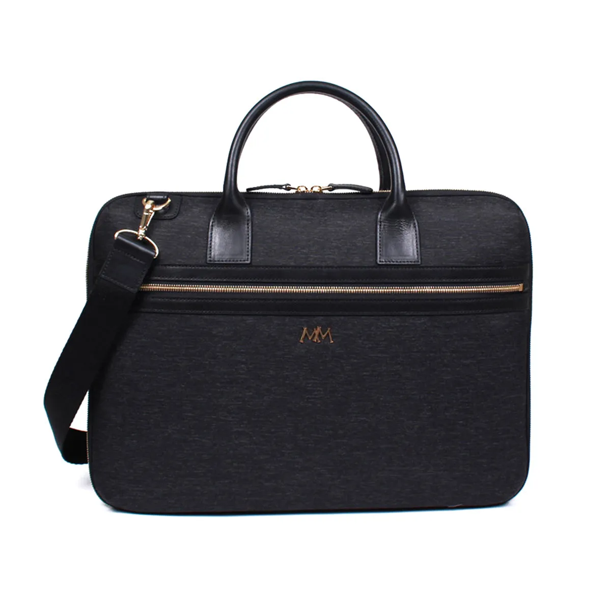 bene black 13" 14" 15" 17" slim laptop briefcase