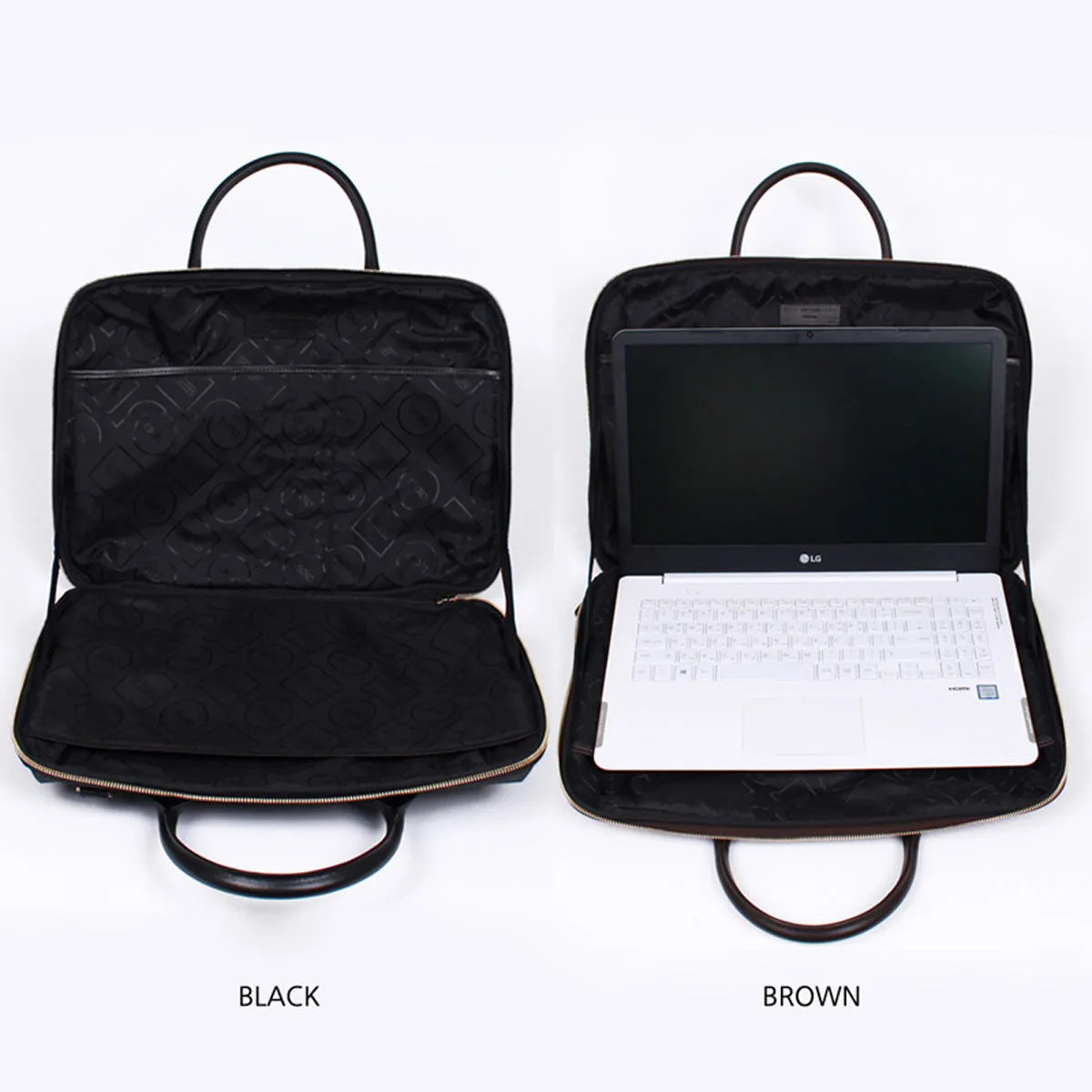 bene black 13" 14" 15" 17" slim laptop briefcase