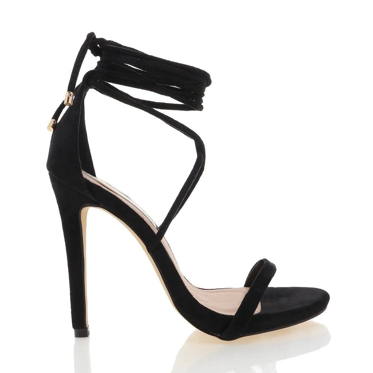 Billini Deluca Strappy Stiletto in Black Suede