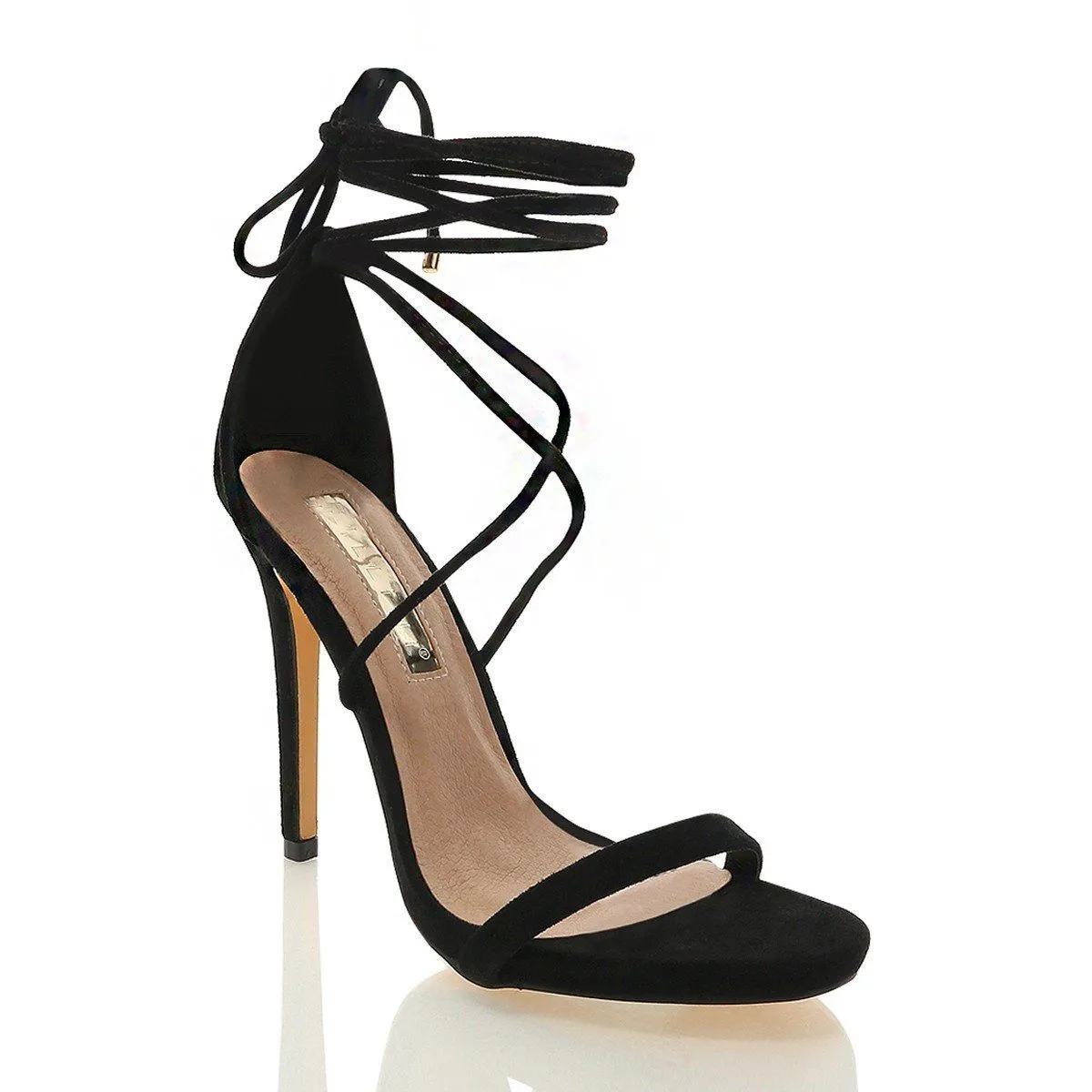 Billini Deluca Strappy Stiletto in Black Suede