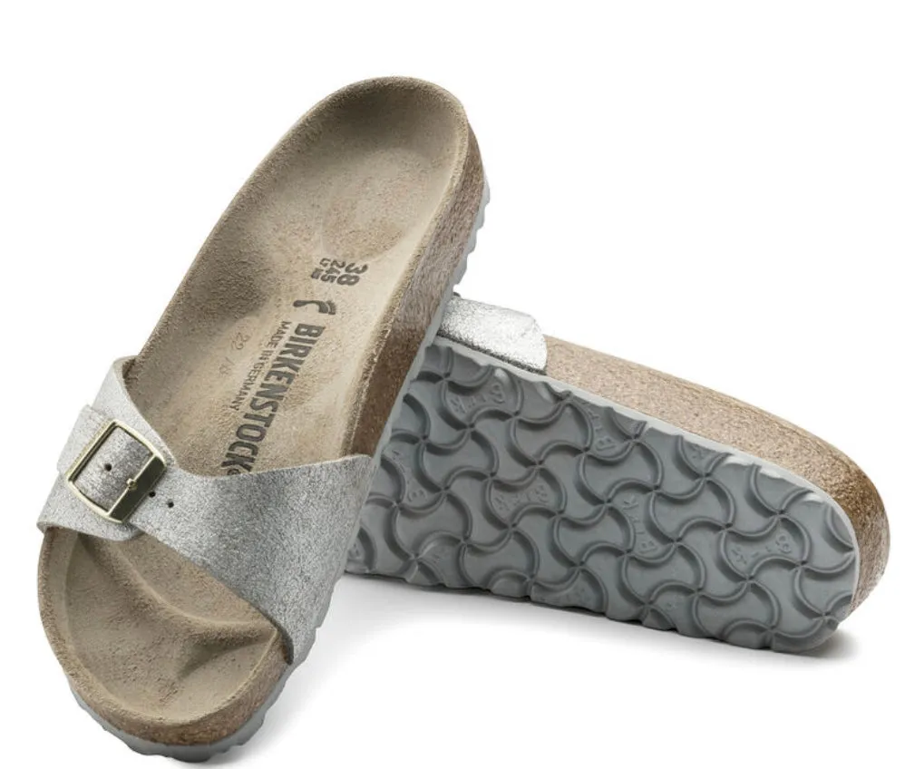 Birkenstock Madrid washed metallic blue silver 1008694