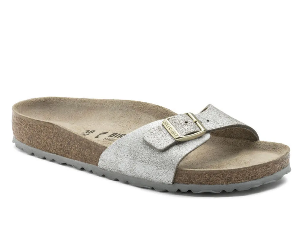 Birkenstock Madrid washed metallic blue silver 1008694