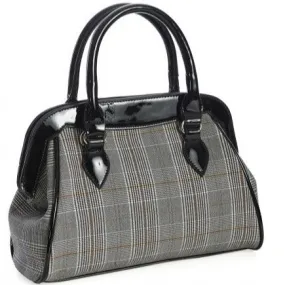 Black and White Tartan Check Handbag