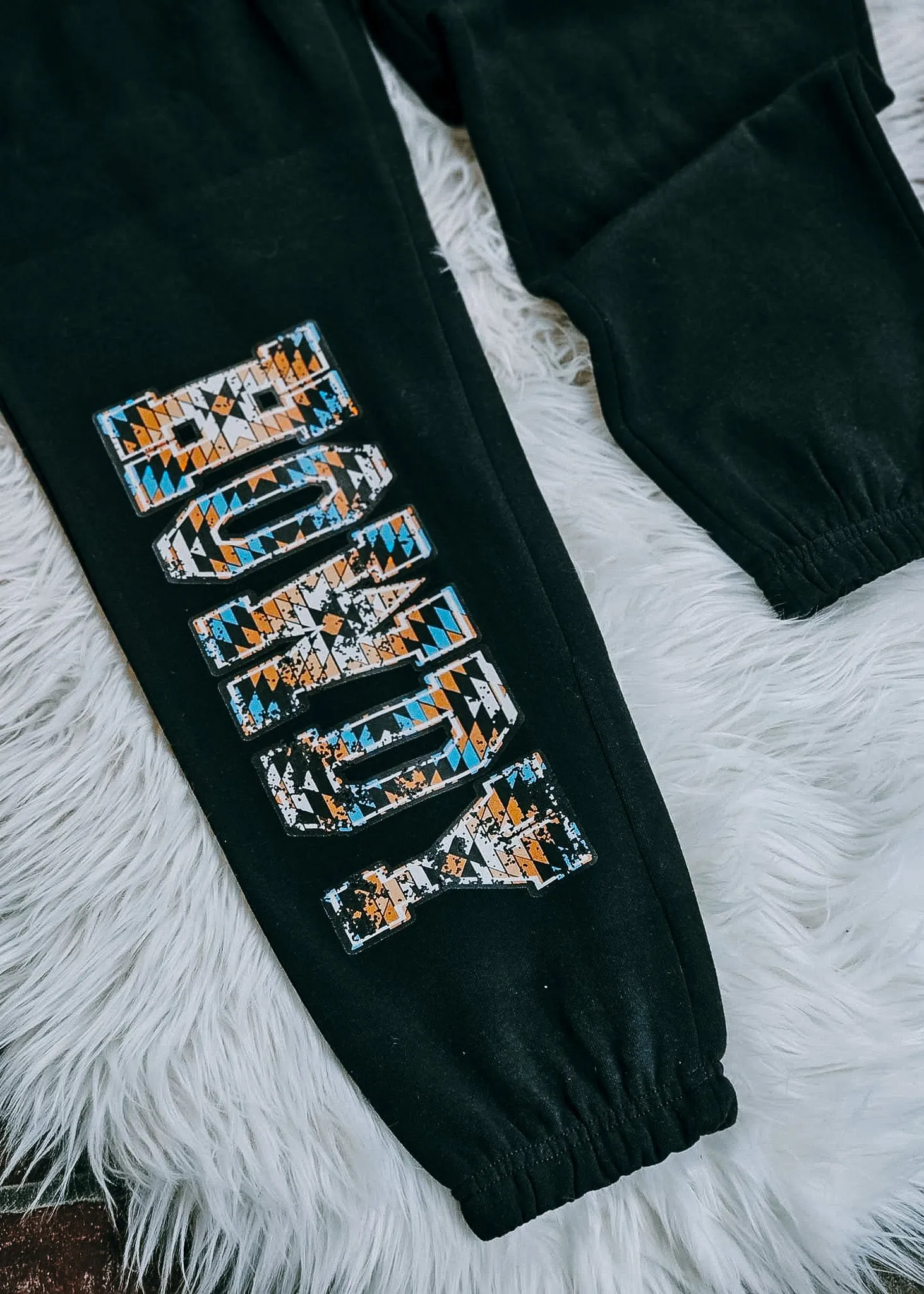 Black Aztec HOWDY Sweat Pants