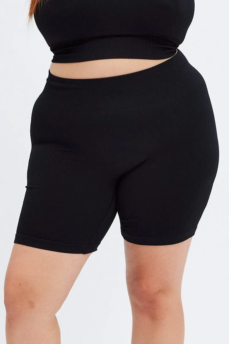 Black Bike Shorts Seamless Activewear