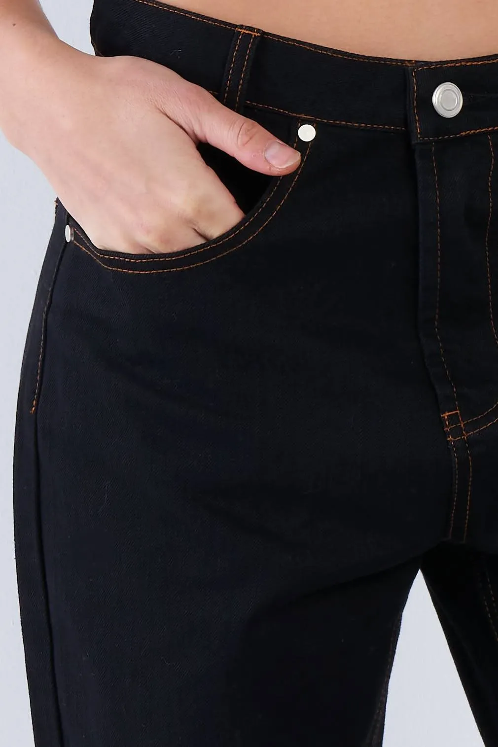 Black Casual Denim Boot Cut Jeans