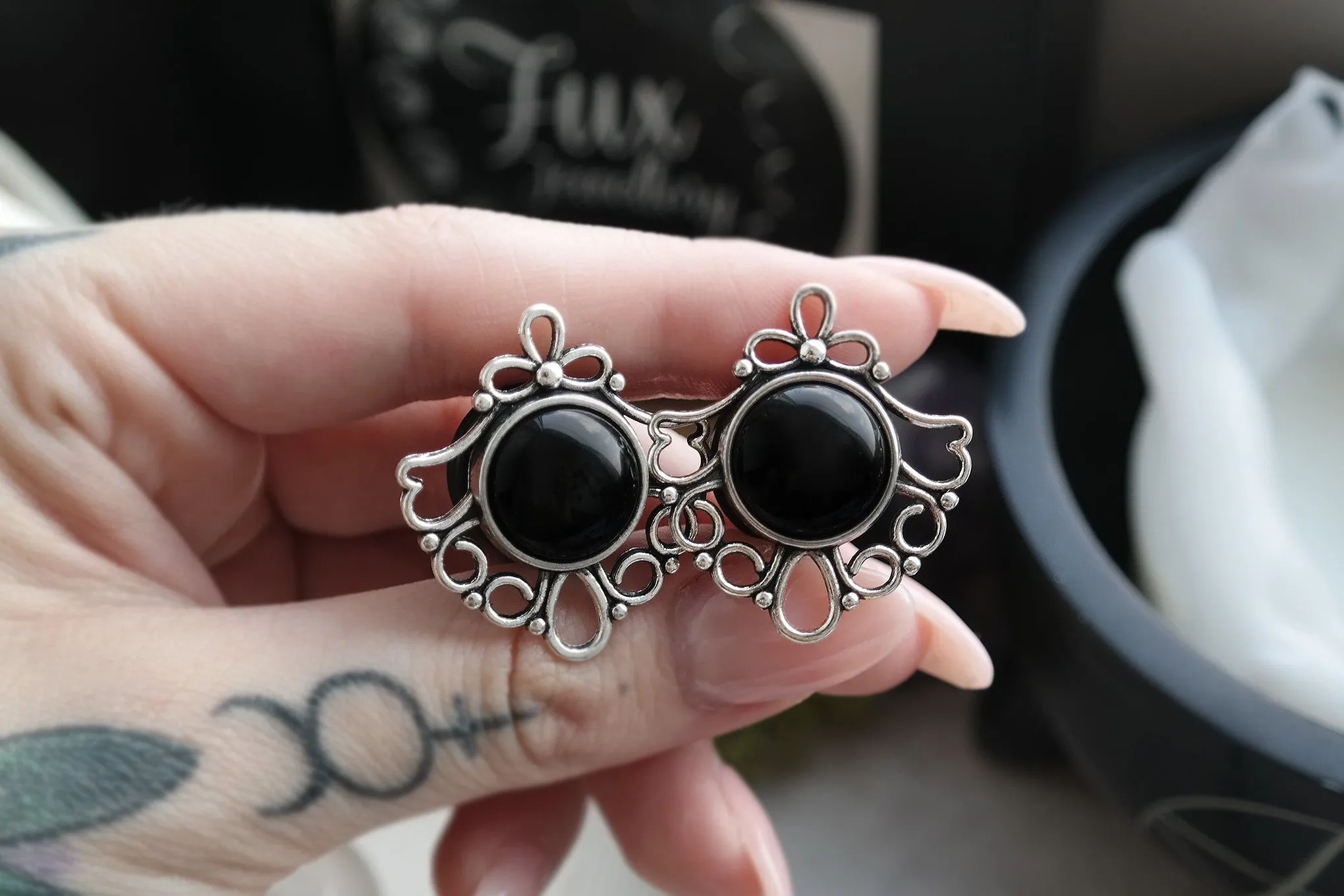 Black Filigree Plugs