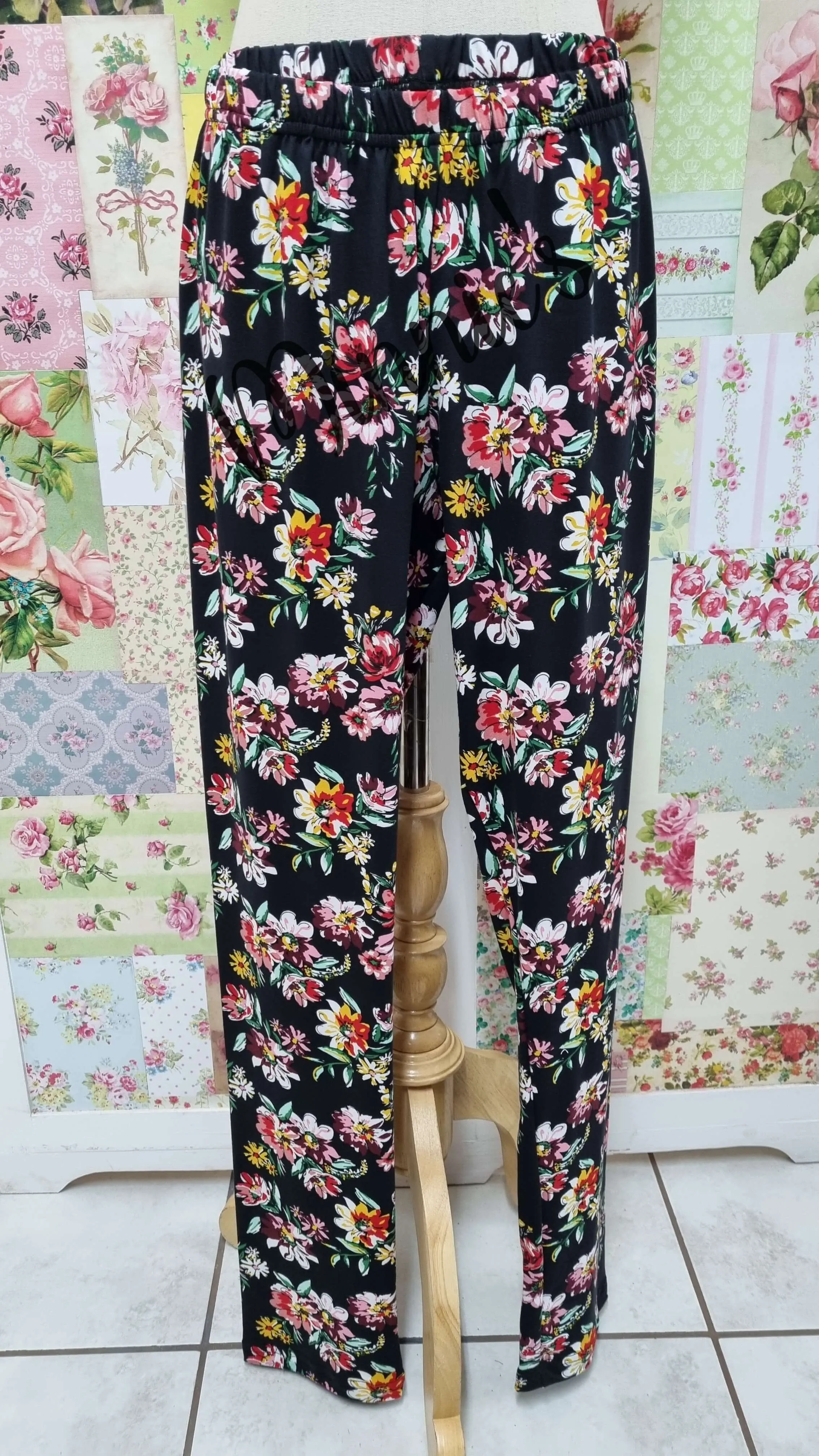 Black Floral Legging SH080