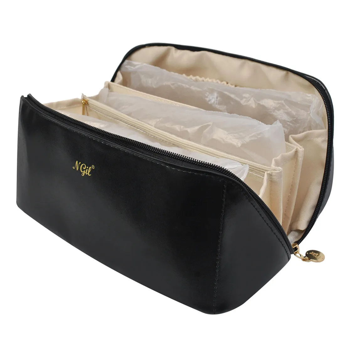 Black NGIL Large Faux Leather Travel Toiletry