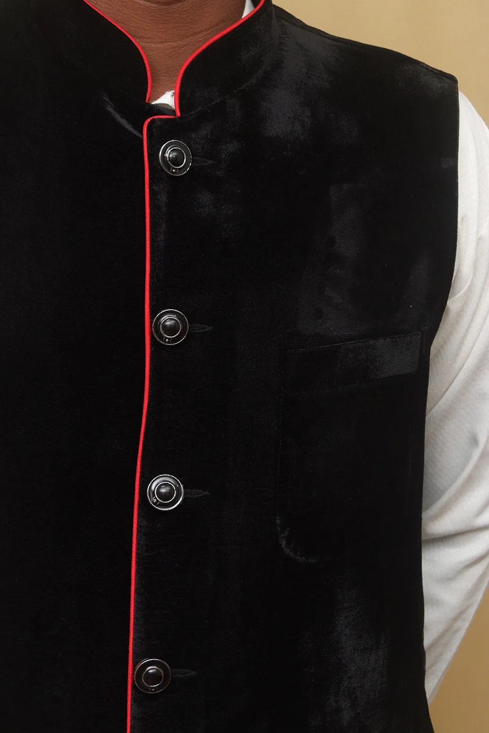 Black Velvet Nehru Jacket