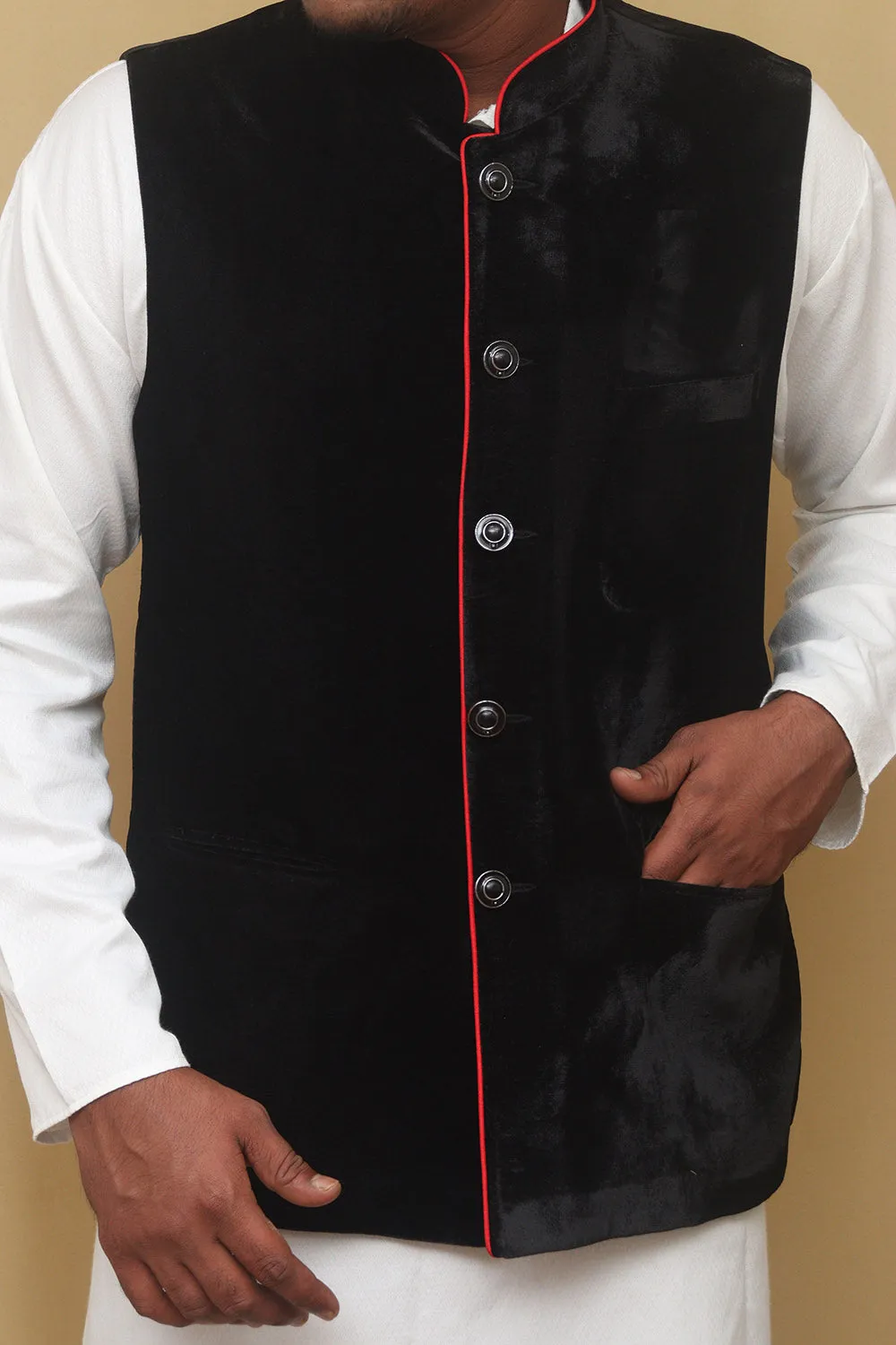 Black Velvet Nehru Jacket