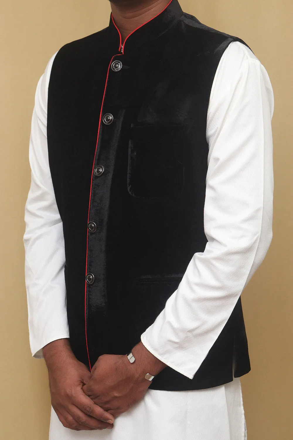 Black Velvet Nehru Jacket