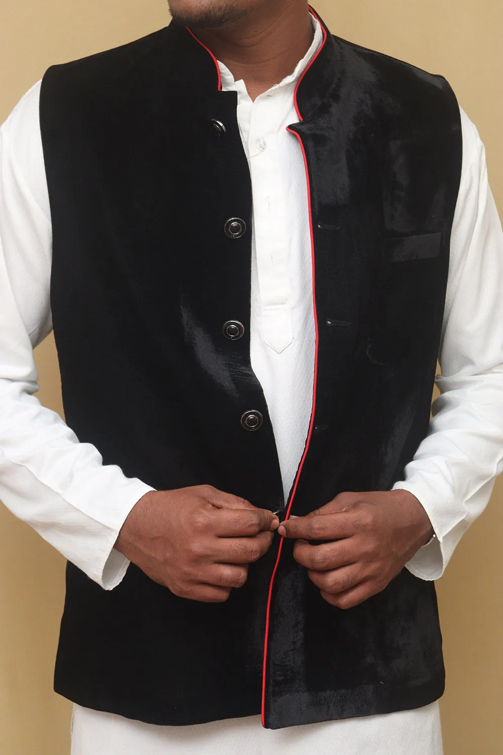 Black Velvet Nehru Jacket